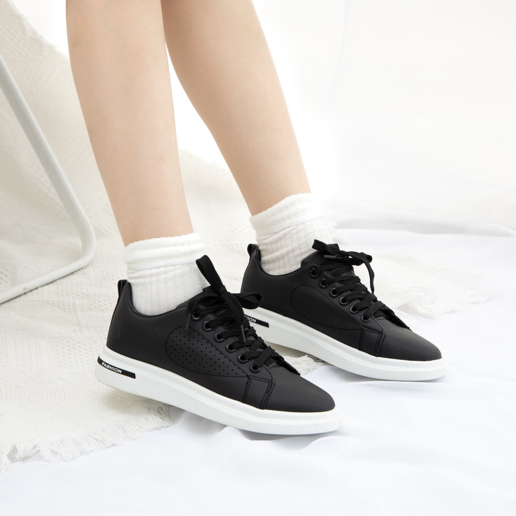 Giày MWC 0594 - Giày Thể Thao Nữ Da Đế Bằng, Giày Sneaker Nữ Basic Năng Động Thời Trang