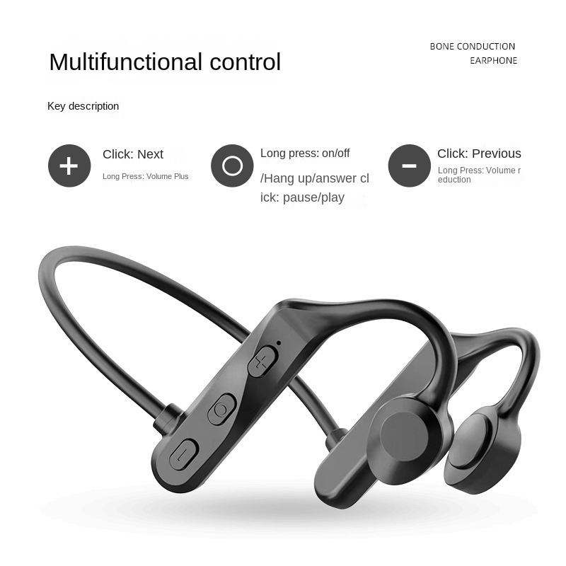Tai Nghe Bluetooth KS19 Truyền Âm Qua Xương Tai Không Dây Giảm Tiếng Ồn