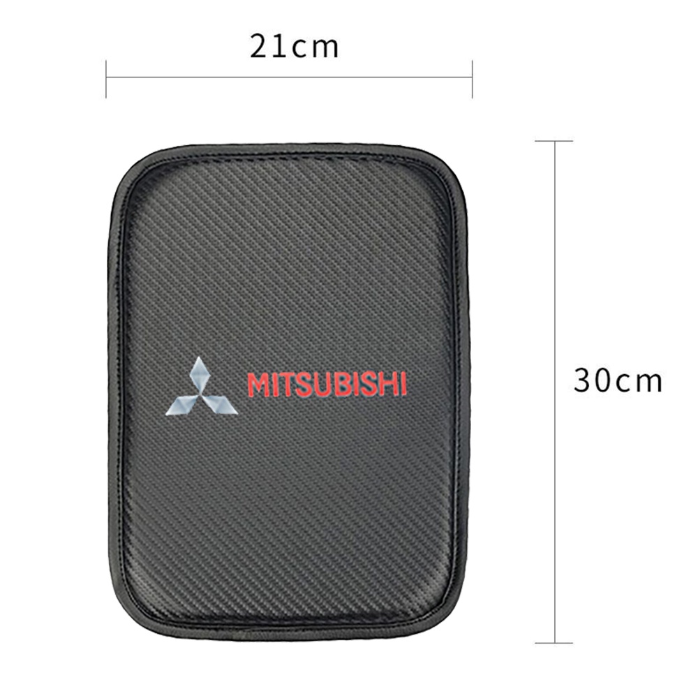 MITSUBISHI Đệm Lót Hộp Tỳ Tay Họa Tiết Sợi Carbon Cho Xpander Mirage Lancer Pajero Kuda