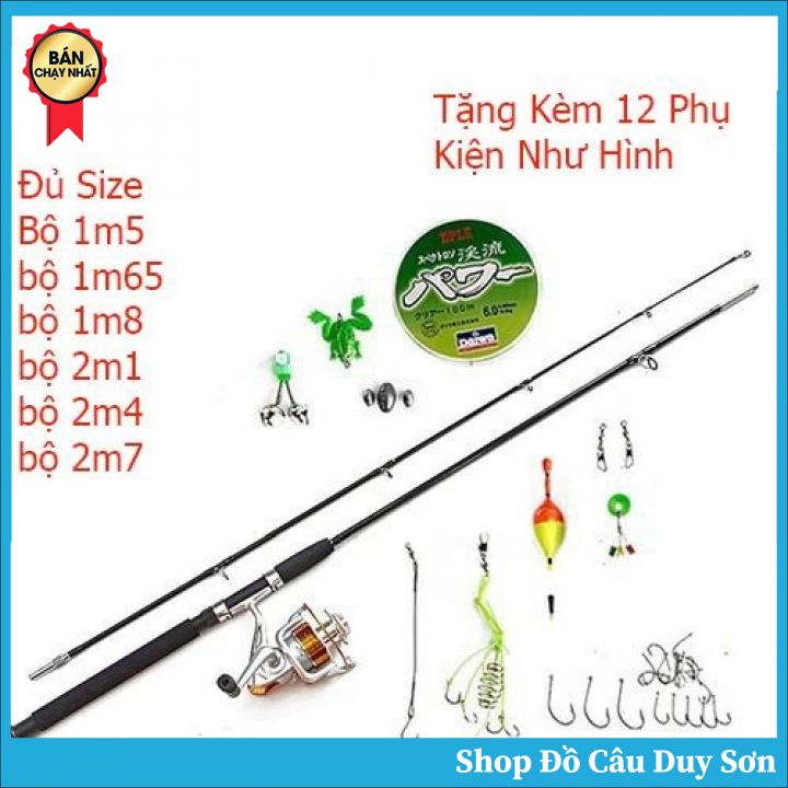Bộ Cần Câu Máy Shimano 2 Khúc Đặc, Cần Câu Cá Lure Giá Rẻ Từ 1m5 Đến 2m7 Và Máy BL7000 Tặng Kèm Bộ 12 Món Phụ Kiện