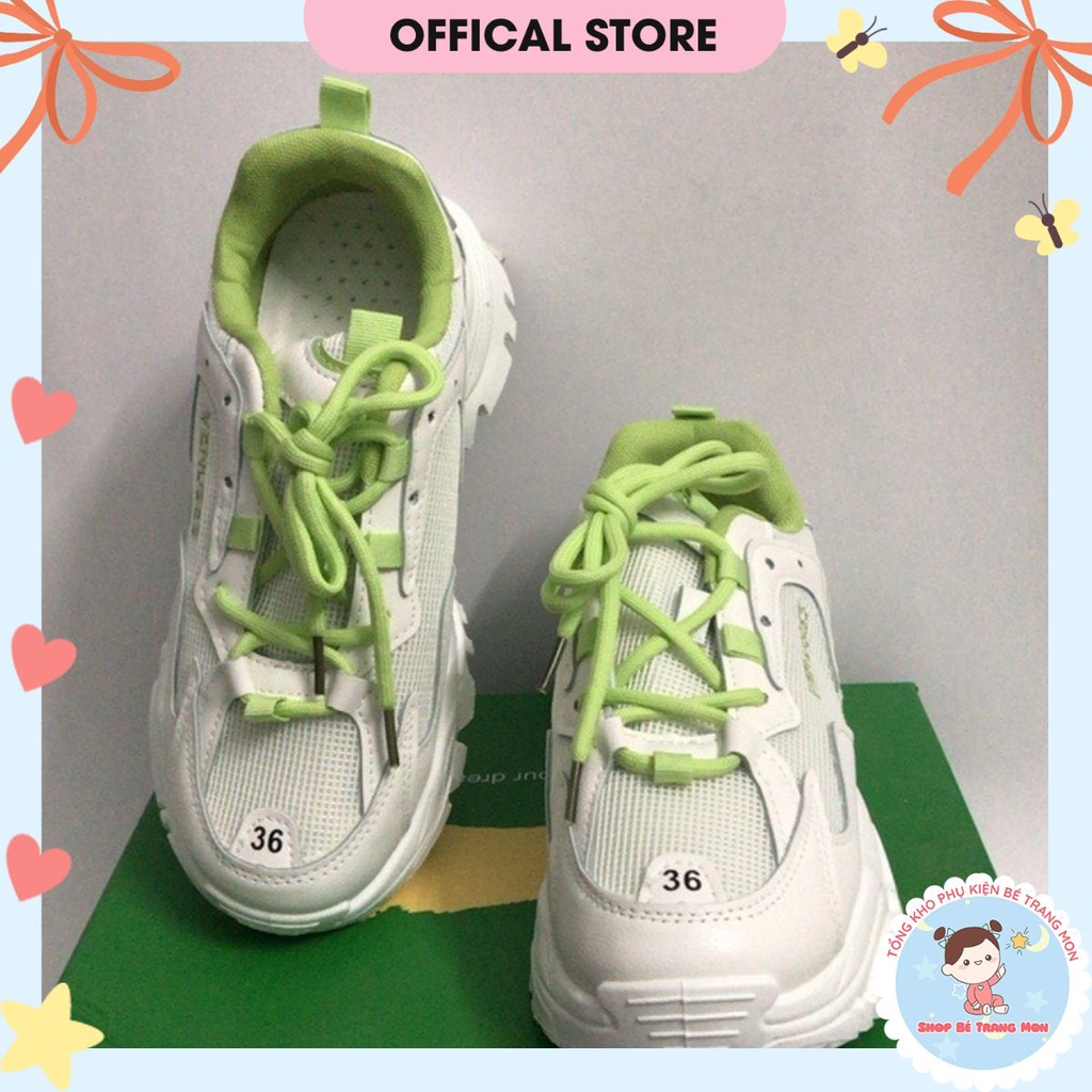 Giày Sneakers VENUSES điểm nhấn dây thít xanh lá cho bạn gái.Chất liệu thoáng mát, phong cách trẻ trung