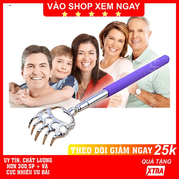 Sỉ cây gãi lưng ✅ FREESHIP  Có video thật  Sỉ cây gãi lưng cán Inox tay gấu kéo dài nhỏ gọn