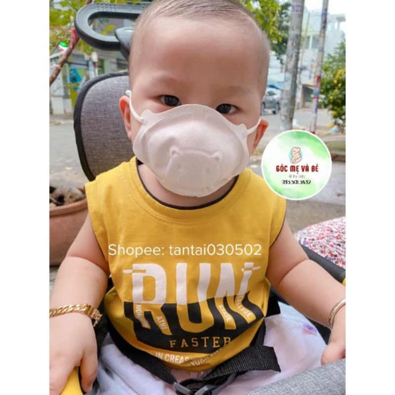 KHẨU TRANG CHO BÉ HÌNH GẤU KICHI CÓ ẢNH THẬT BÉ SHOP ĐEO