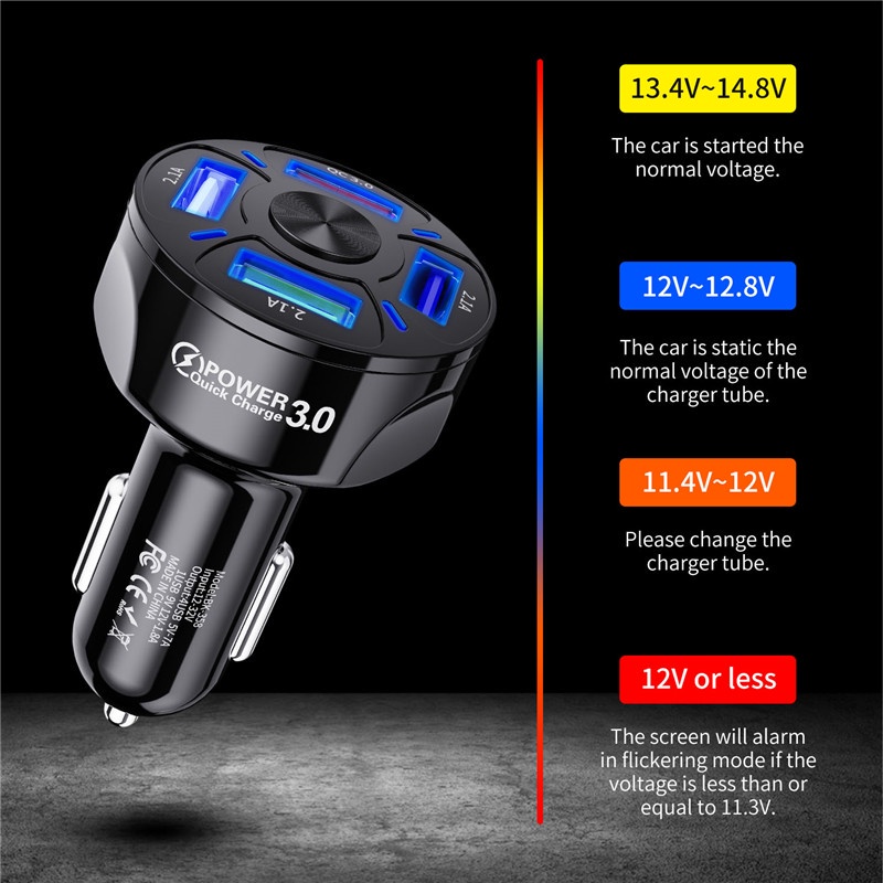 FREEL Tẩu Sạc Nhanh 4 Cổng USB 48W 7A QC 3.0 Dành Cho Xe Hơi Xe Tải Xe Tải