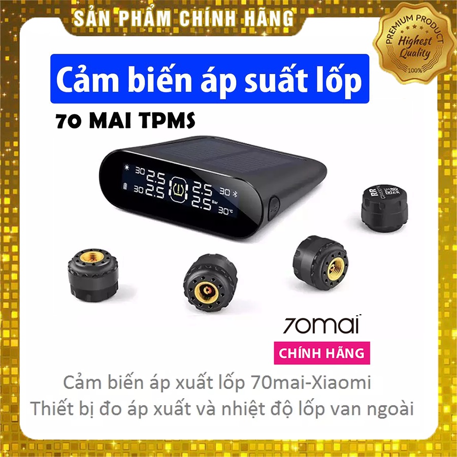 Cảm Biến Áp Suất Lốp Ô tô Xiaomi 70 mai Van Ngoài Cao Cấp Bản Quốc Tế TPMS Xe Hơi Năng Lượng