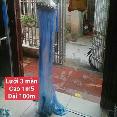 Lưới bắt cá ba màn cao 1m2 đến 1m50 dài 75cm