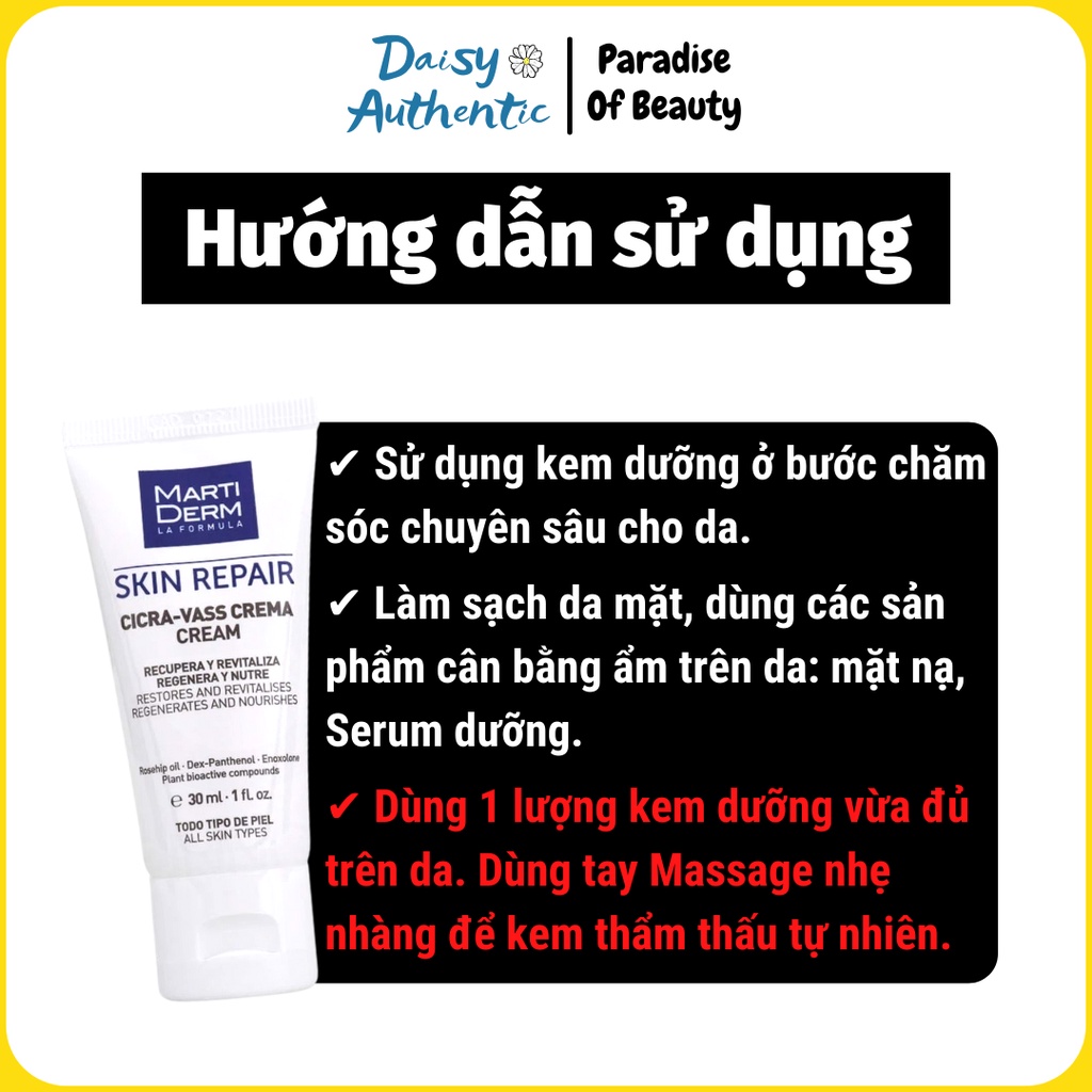 [HCM] Kem Dưỡng Tái Tạo & Phục Hồi Da Nhạy Cảm - MartiDerm Skin Repair Cicra Vass Cream (30ml)