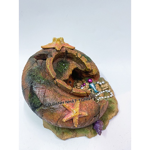 TIỂU CẢNH KHO BÁU TRANG TRÍ BỂ CÁ NON BỘ DÀI 14CM CAO 10CM