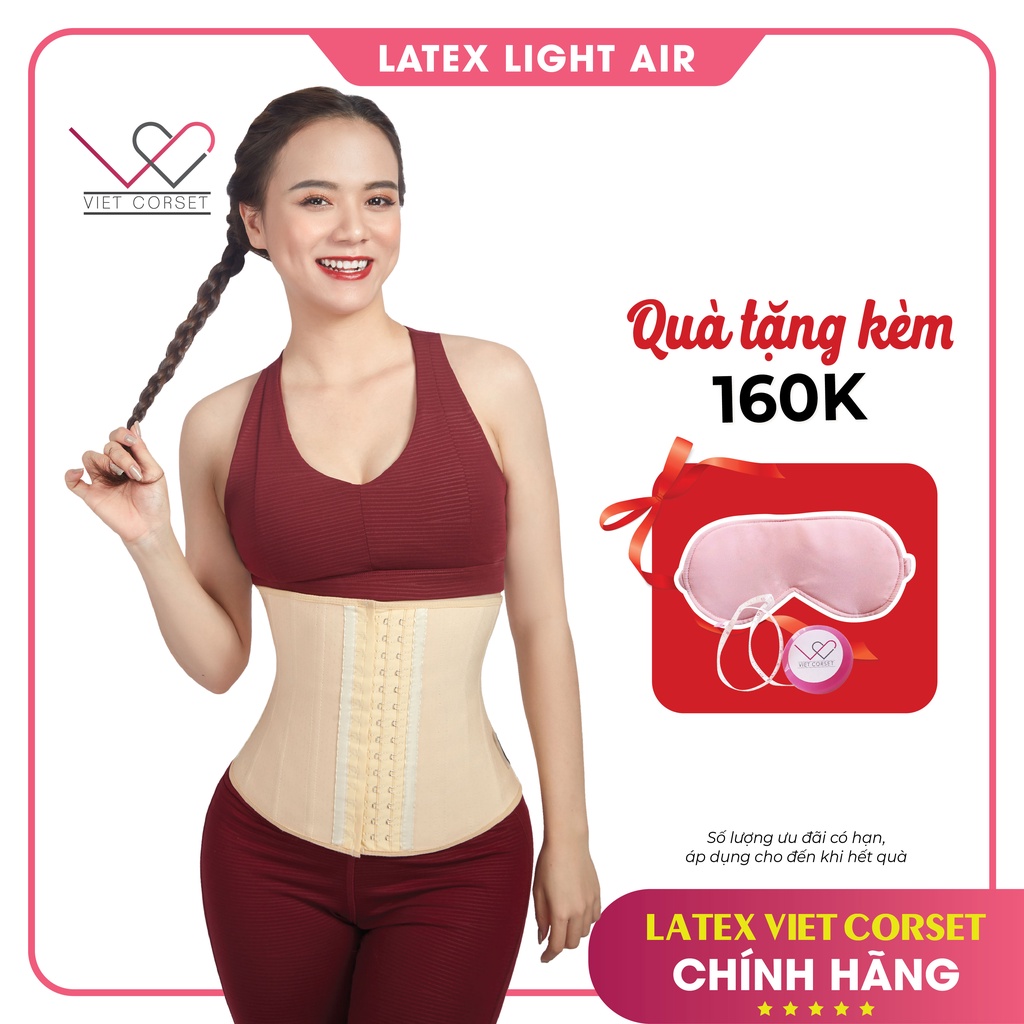 Latex Light Air - Đai Nịt Bụng Latex Giảm Eo Việt Corset - Latex 17 Xương - Siêu Định Hình, Thông Hơi