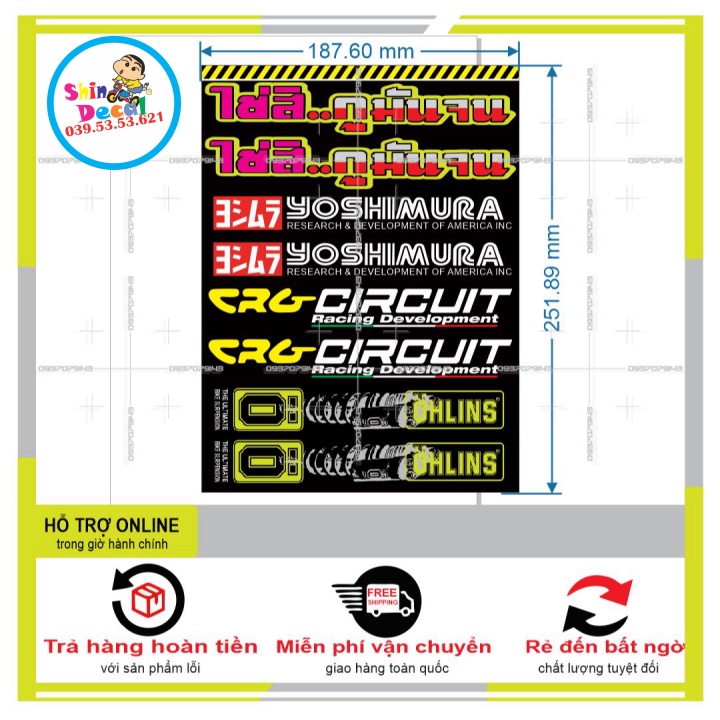 LOGO STICKER DÁN CHÂN PHUỘC M3 - SHINDECAL2