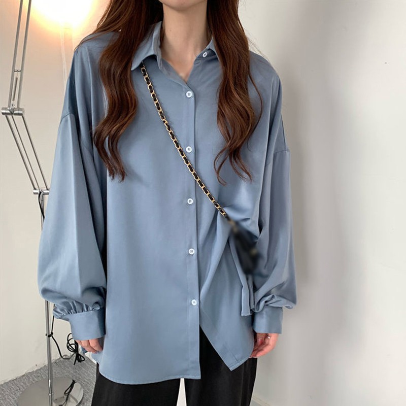 Áo Sơ Mi Nữ Tay Dài Phong Cách Cổ Điển Hồng Kông Thời Trang
