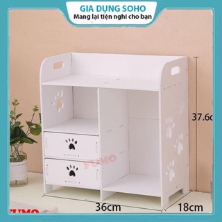 Kệ đựng mỹ phẩm gỗ PVC cao cấp kệ mỹ phẩm họa tiết chân chó đáng yêu FUMO KMP09