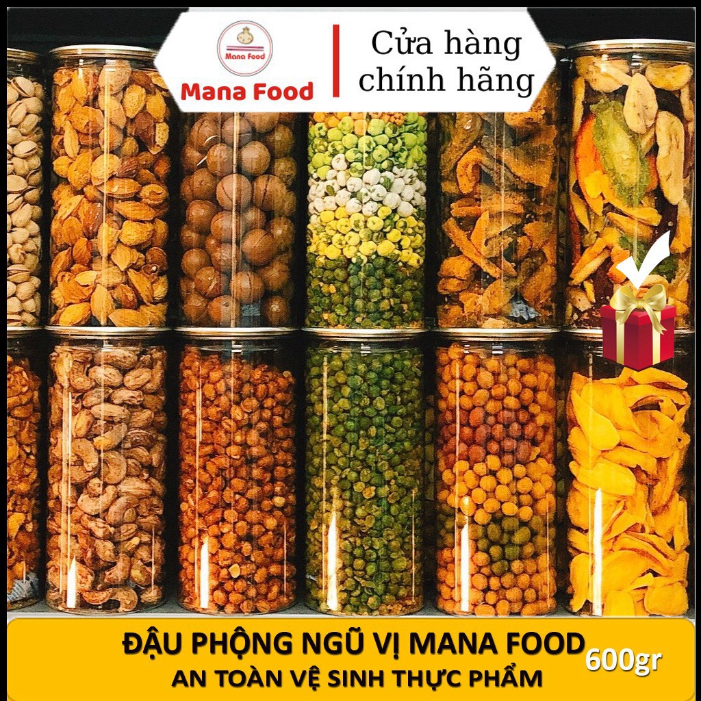 Đậu Phộng Rang Tỏi Ớt Loại Ngon Mana Food Hủ Pet 500gr - Ăn Vặt ManaFood Chuẩn ATVSTP Cay Cay Của Ớt, Vị Mặn Của Muối