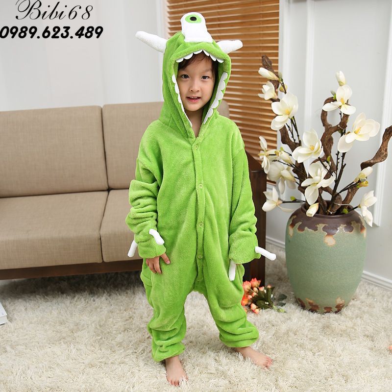 Bộ Đồ hình thú liền thân lông mịn Pijama dành Cho Người Lớn và Trẻ Em Hoạt Hình Cosplay
