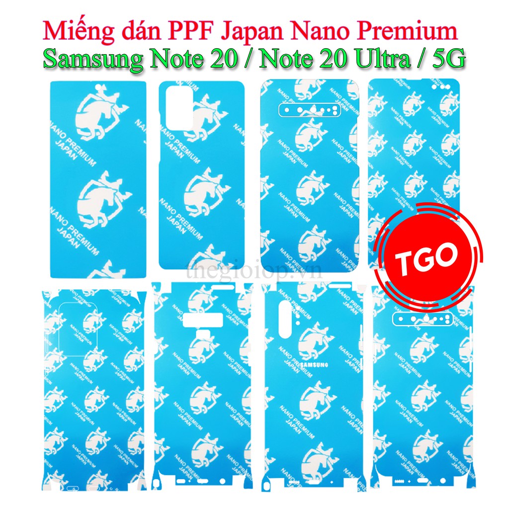 Miếng dán PPF Japan Nano Premium Samsung Note 20 / Note 20 Ultra / Note 20 Ultra 5G màn hình, mặt lưng