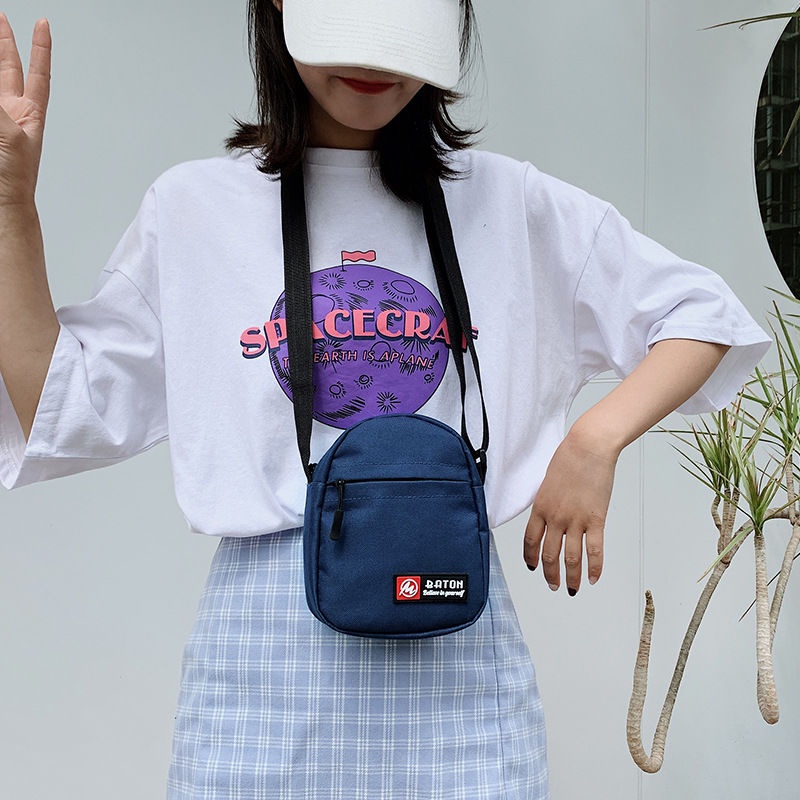 Túi đeo chéo vải canvas thời trang cho nữ tùy chọn màu sắc