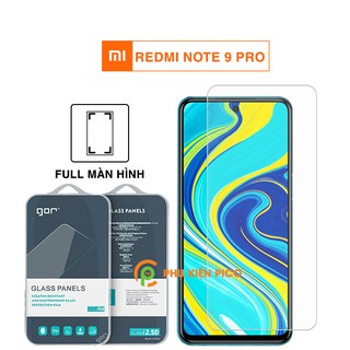 Kính cường lực Redmi Note 9 Pro full màn hình chính hãng Gor  – Dán màn hình Xiaomi Redmi Note 9 Pro