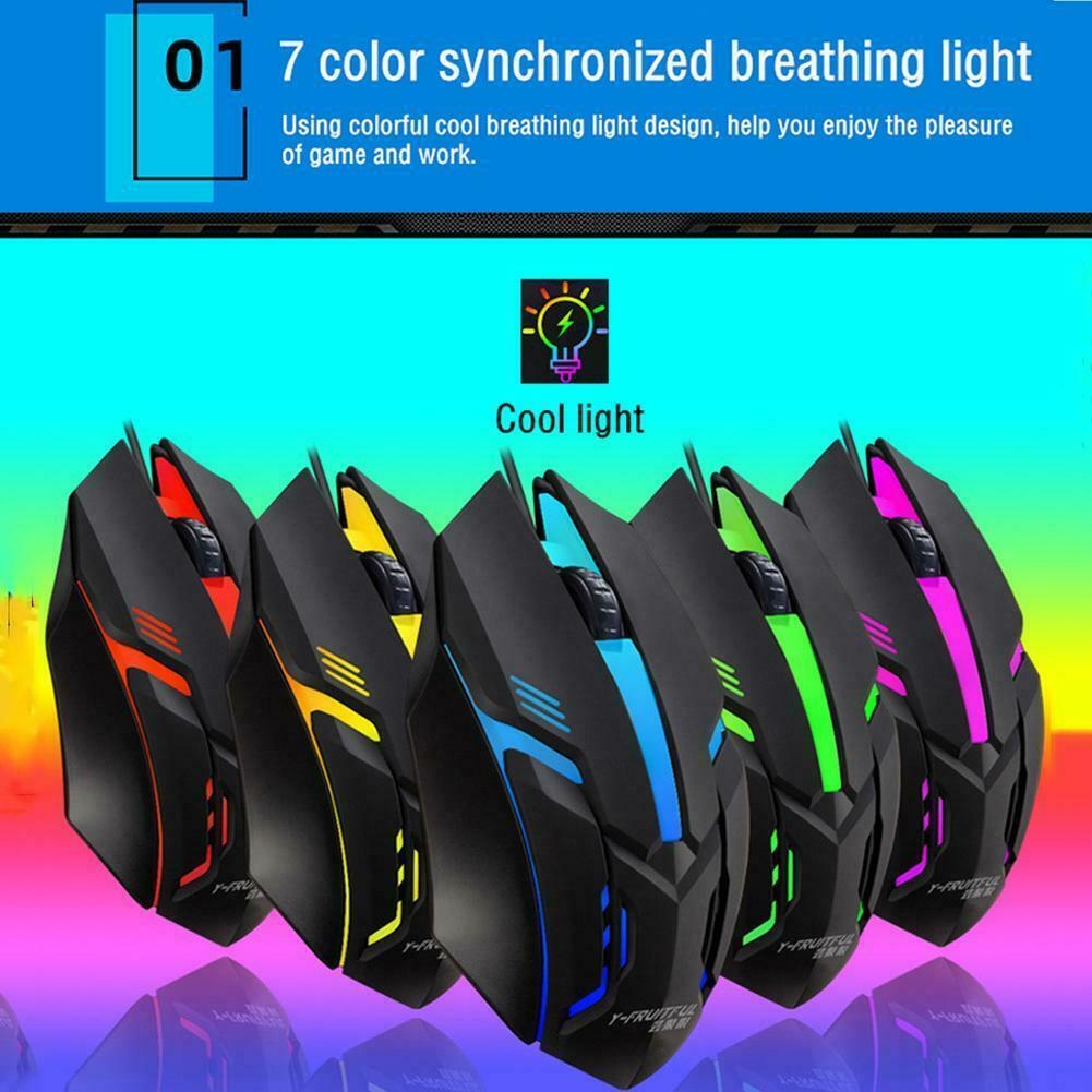Chuột máy tính (PC/Laptop) chơi game dây USB, có đèn LED pro 7 màu