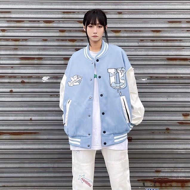 Áo khoác bomber chữ U form rộng Unisex chất nỉ cotton siêu dày dặn đẹp - Tuệ Nhiên