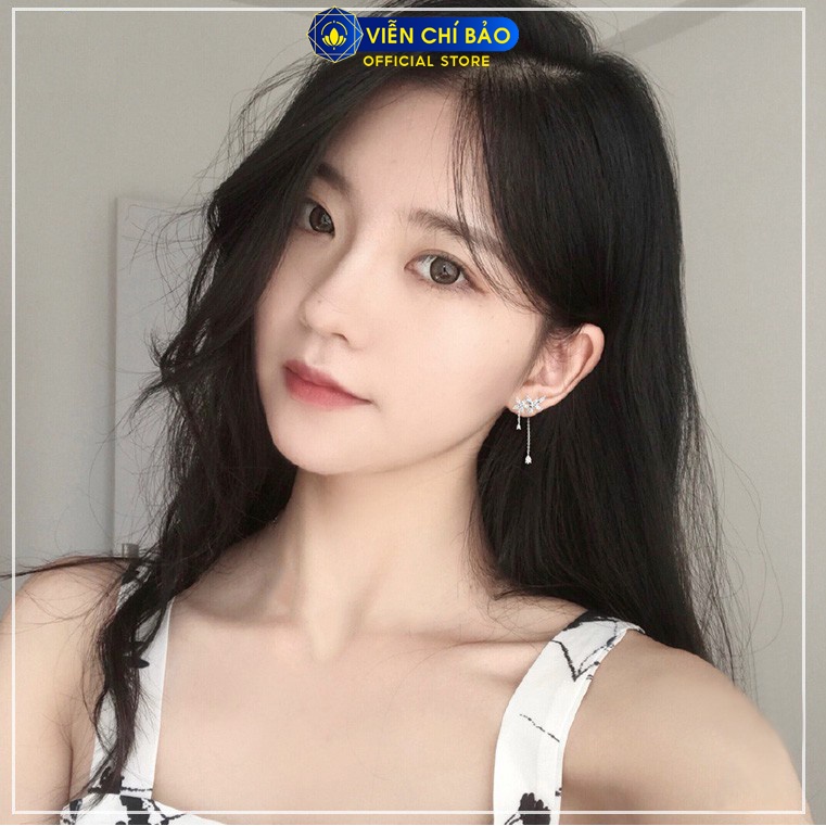 Bông tai bạc nữ Hoa Anh Đào chất liệu bạc 925 thời trang phụ kiện trang sức nữ thương hiệu Viễn Chí Bảo B000024
