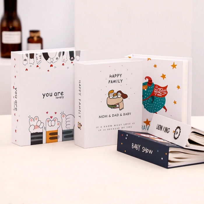 Album đựng ảnh 9x12 để 100, 200 tấm ảnh cho con, ảnh gia đình bìa giấy cứng kháng nước siêu cute tại kho album ảnh ANVY