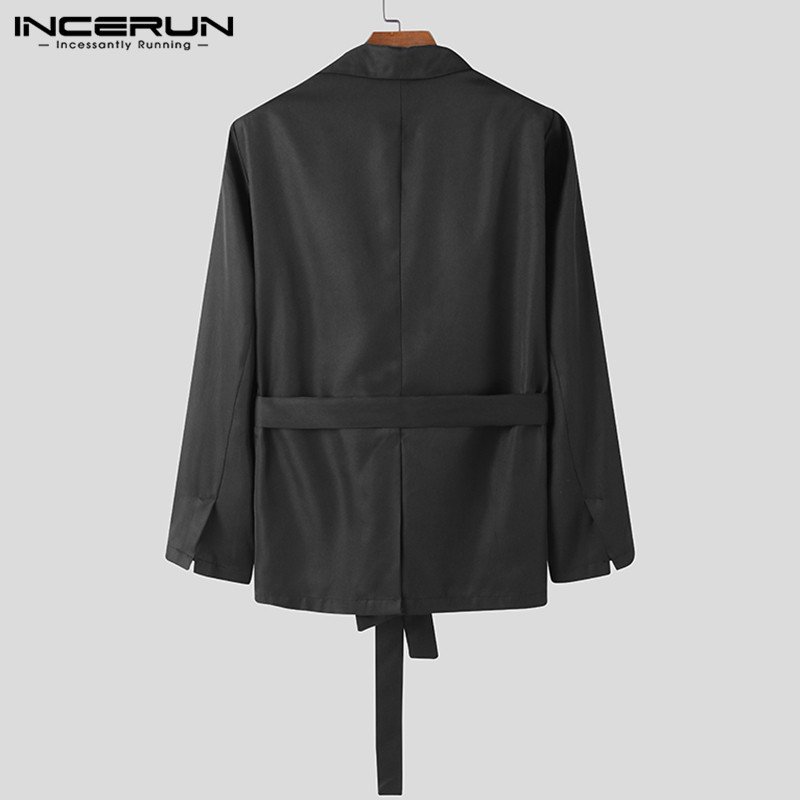 Áo khoác blazer INCERUN dài tay dáng rộng cá tính dành cho nam