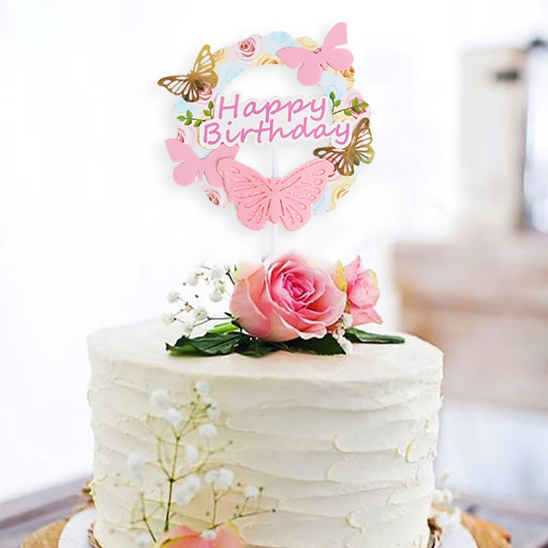 Set 11 Phụ Kiện Trang Trí Bánh Kem Hình Chữ Happy Birthday