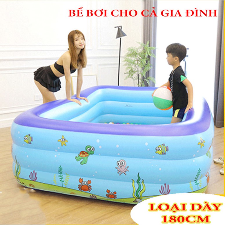 Hồ bơi phao trẻ em,Bể bơi phao trong nhà hình chữ nhật kích thước 210cm CAO CẤP CHỐNG TRƯỢT - HÀNG LOẠI 1 CAO CẤP