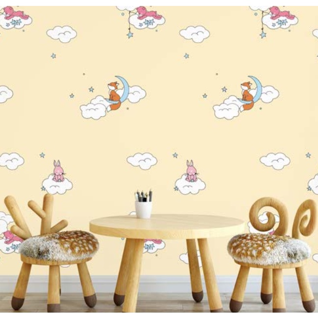Decal giấy dán tường CÁO VÀNG MỚI khổ 45cm keo sẵn