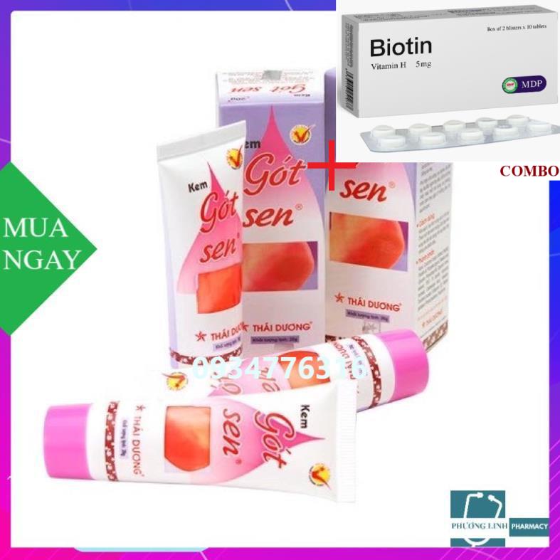 Combo Biotin 5mg+ Gót sen Thái Dương ( nứt gót chân)