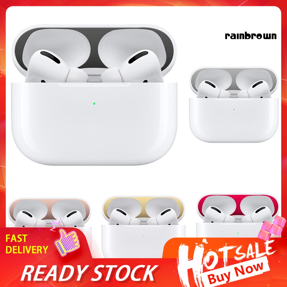 Miếng Dán Kim Loại Chống Bụi Cho Hộp Đựng Tai Nghe Airpod