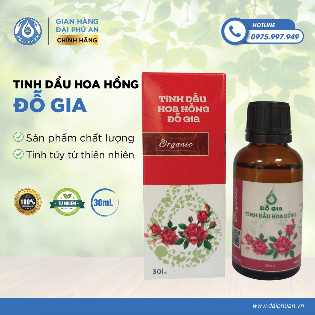 Tinh dầu hoa hồng nguyên chất - Hương thơm tự nhiên, nồng nàn, quyến rũ