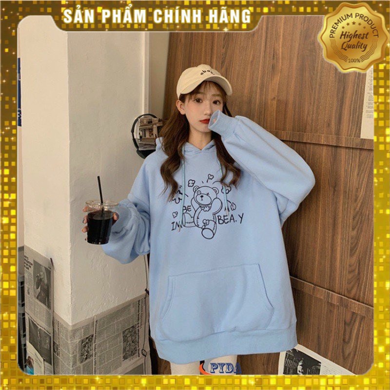 [Hàng Auth] Áo hoodie Unisex in hình Gấu Cute, Dày Tay Dài Dáng Rộng - K104_PY | BigBuy360 - bigbuy360.vn