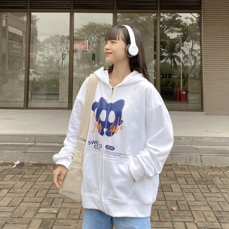 Áo Khoác Hoodie Form Rộng Phối Zip Unisex CAT Vải Nỉ Bông Dày Dặn- More Simple