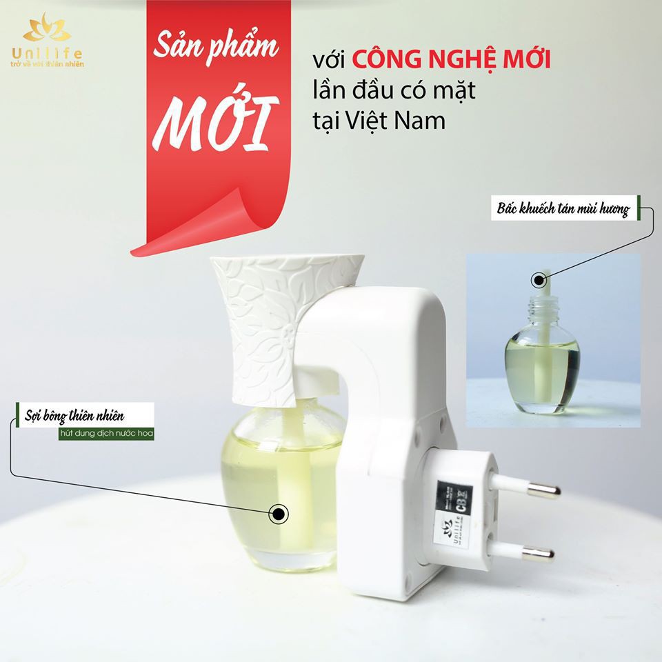 Máy khuếch tán tinh dầu 🔥TẶNG LỌ TINH DẦU 30ml🔥 máy xông tinh dầu cắm điện Unilife - Tinh dầu nước hoa thiên nhiên.