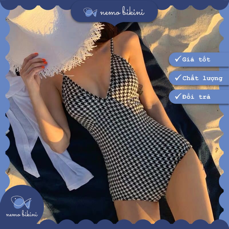 Nemo Bikini - Đồ bơi nữ, áo tắm, đồ bơi 1 mảnh liền thân tôn dáng răng sói 2 dây