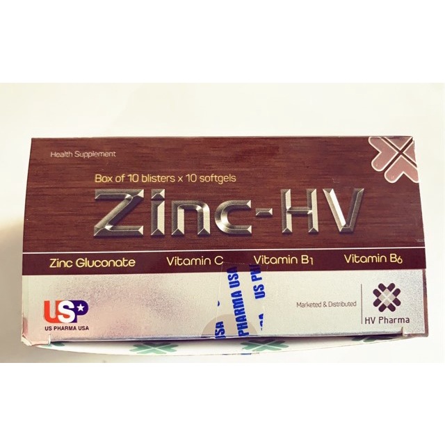 VIÊN UỐNG ZINC - HV PHARMA - BỔ SUNG KẼM &amp; CÁC VITAMIN CẦN THIẾT CHO CƠ THỂ - NÂNG CAO SỨC ĐỀ KHÁNG - HỘP 100 VIÊN