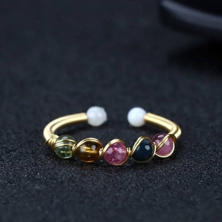 Nhẫn Mạ Vàng 14k Đính Đá Tourmaline Tự Nhiên
