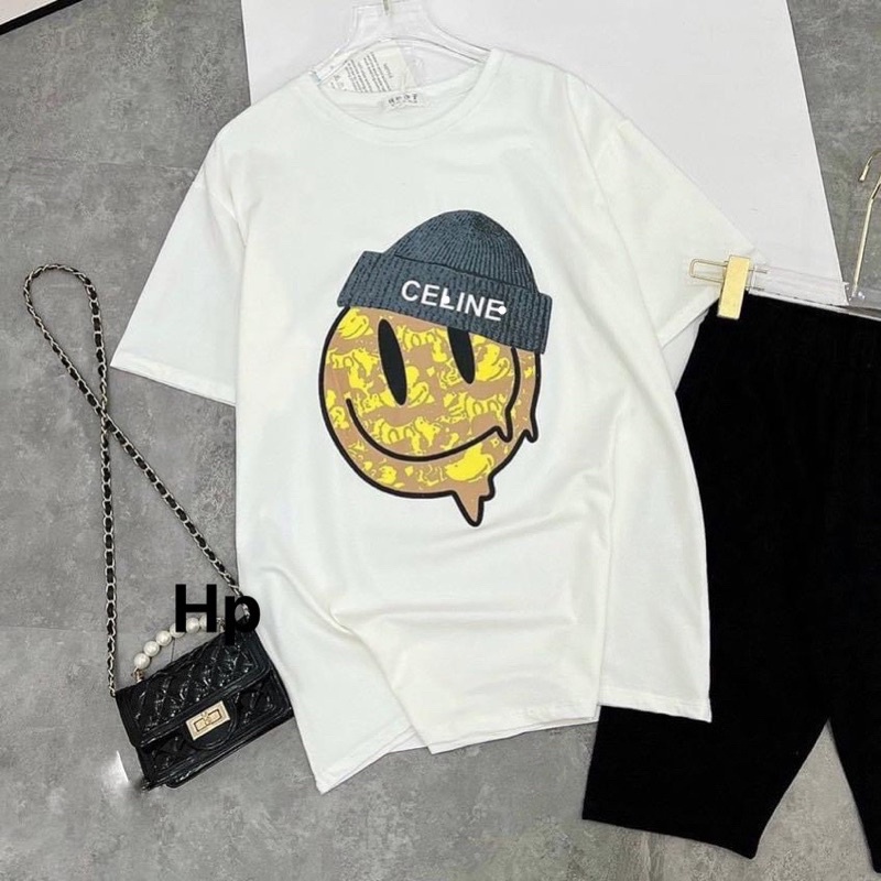 Sét áo mặt vàng đội mũ CELIN + quần legging lửng TH6