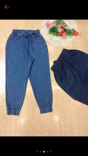 Quần bò giấy dáng joggers