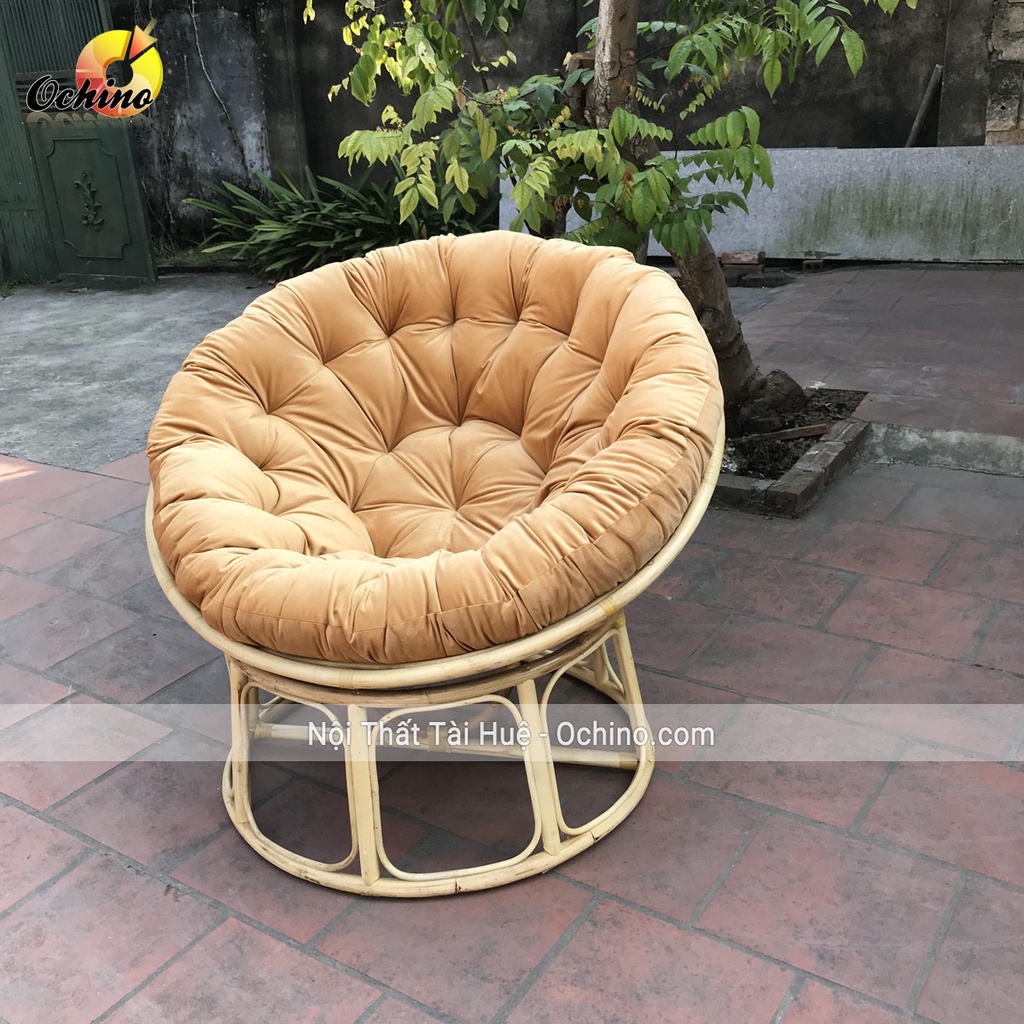 Ghế Thư Giãn Papasan - Ghế Mây Tự Nhiên Trang Trí Nhà Cửa Home Stay Cafe ( Nệm Được Chọn Màu ) ￼