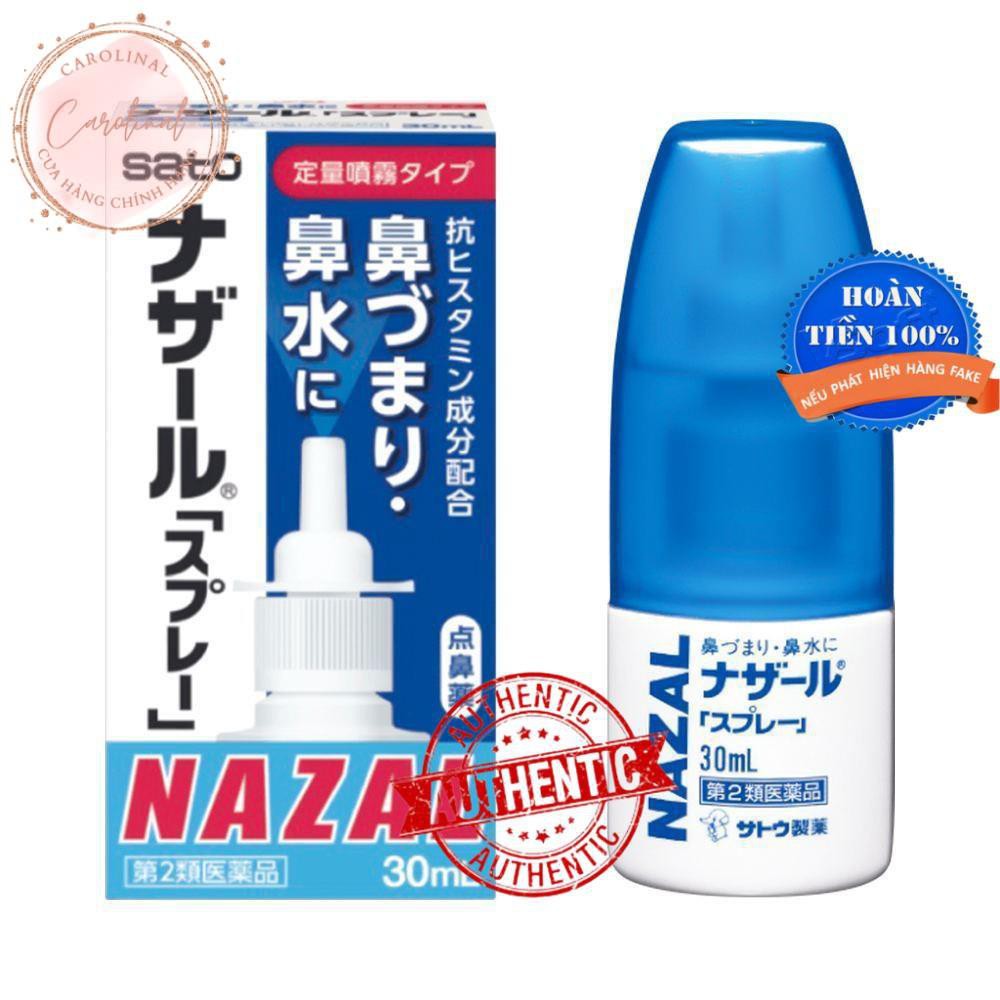 Xịt mũi nazal nhật [Hiệu quả 100%-Hàng Auth]  Xịt thông mũi Nazal 30ml