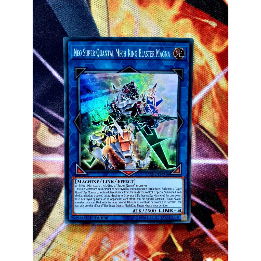 THẺ BÀI YUGIOH NEAR MINT -Neo Super Quantal Mech King Blaster Magna - DANE-EN046 - Super Rare 1st Edition