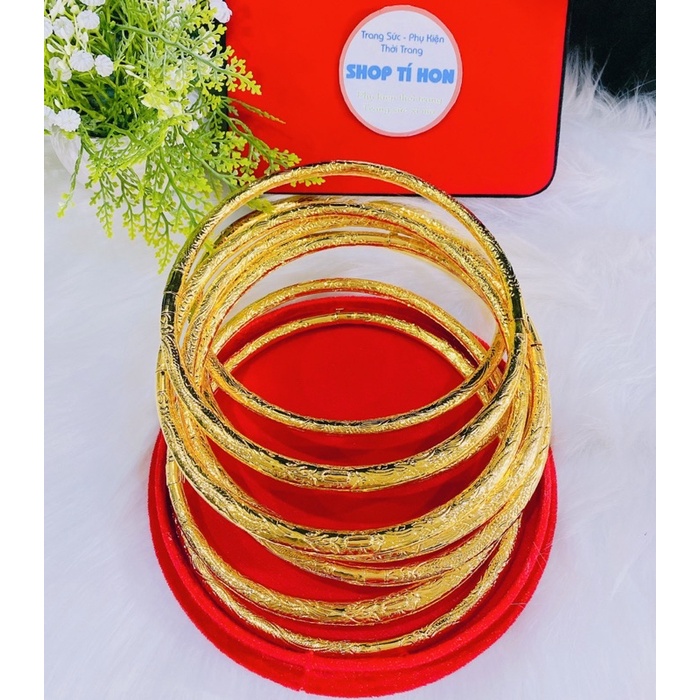 Kiềng cổ cưới chạm rồng phụng bản đẹp dát vàng 24 cao cấp mẫu mới cực đẹp  em