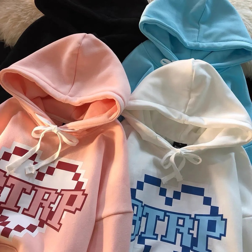 Áo hoodie tay dài phong cách Hàn Quốc thời trang 4 màu tùy chọn size M-2XL