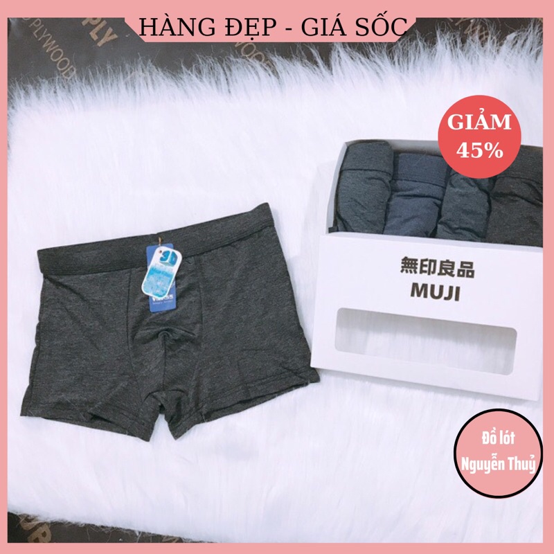 Quần Lót Đùi 3D Boxer Nam Thun Lạnh Co Giãn 4 Chiều