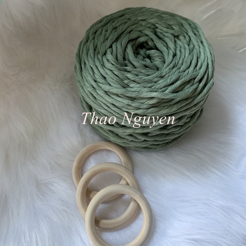 Dây thừng đan macrame, - XANH SAGE