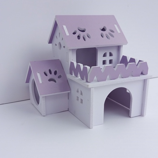 Nhà ngủ hamster 2 tầng cầu thang trong kích thước 15.5x14x14.5cm - XNTC21