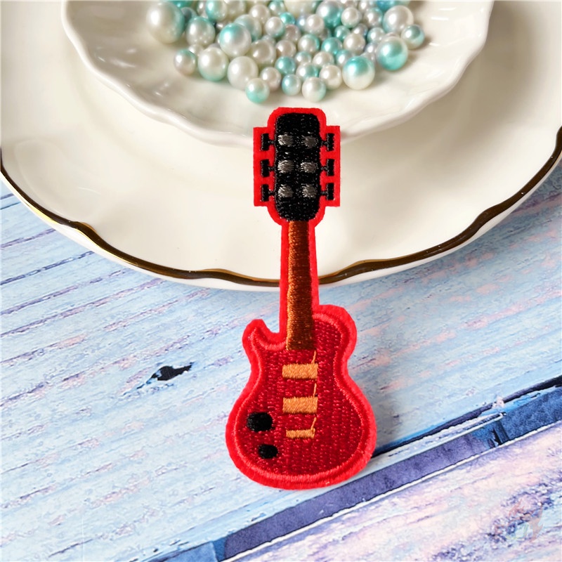 ☸ Miếng Dán Ủi Cho Đàn Guitar ☸ 1 Sticker Ủi Thêu Hình Rock N Roll
