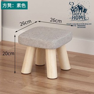 Ghế đôn chân gỗ bọc nỉ
